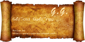 Gácsi György névjegykártya